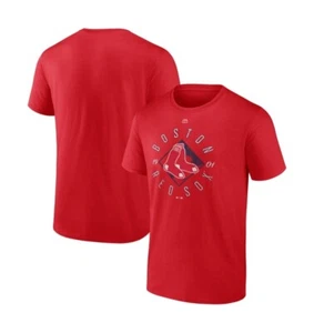 Boston Red Sox MLB Men's Majestic Red Short Sleeve Distressed T-Shirts: S-3XL - Picture 1 of 4