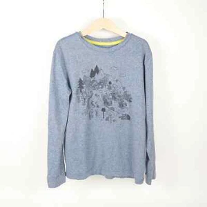 The North Face Long Sleeve Synthetic Tee Graphic Print Blue Kids Sz M (10/12) - Picture 1 of 9