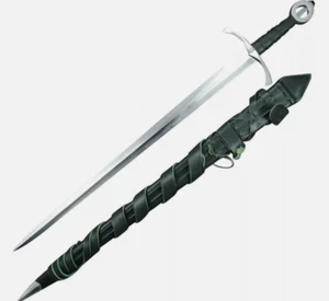 Irish Ring Hilt Sword with Wooden Scabbard Leather Wrapped Custom Handmade. - Picture 1 of 9