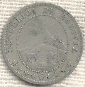 1909 BOLIVIA 5 CENTAVOS - KM 173.1 - GRAND OLD COIN - FREE SHIPPING - Picture 1 of 2
