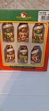 6 Teddy Bear Glass Ornaments 1990's Kurt Alder