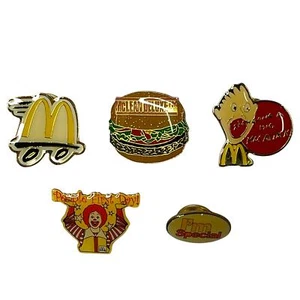Lot of 5 Vintage Mcdonald's Pins People First Day-M Skateboard-McLean-Big Mac - Picture 1 of 2