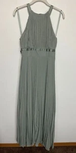 ASOS Design Bridesmaid Pleated Pinny Maxi Dress with Satin Wrap Waist Size 4 New - Picture 1 of 12