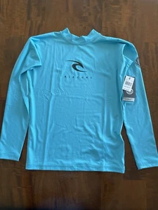Rip Curl Boy's Corpo LS Surf Shirt - Turquoise - New - Size 12 - Picture 1 of 7