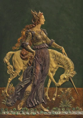 La Dame à La Licorne/La dama y el unicornio | Impresión artística prerrafaelita de 1898 Foto 1 de 4