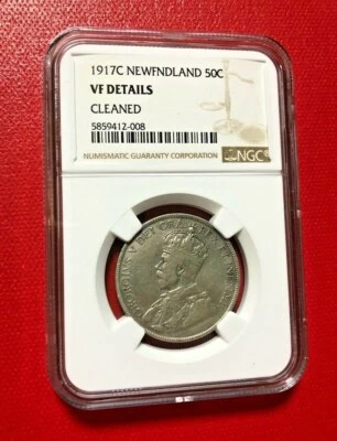 1917 C NEWFNDLAND 50 CENTS NGC VF DETAILS CANADA - Image 1 of 2
