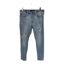 Hollister Men's Jeans 32x32 SUPER SKINNY Light Wash DISTRESSED