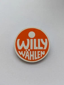 Button WILLY WÄHLEN / Willy Brandt SPD Kanzler Bundestagswahl 1972 - Bild 1 von 2