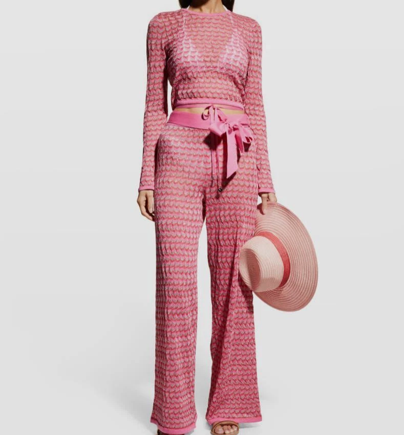 ** Milly Women's Pink Nami Pointelle Shrug Cover-up Top Size S