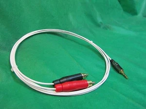 8 FT SILVER PLATED 3.55 MM 1/8" to DUAL RCA AUX AUDIOPHILE INTERCONNECT CABLE. - Picture 1 of 4