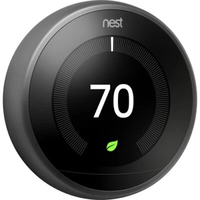 Black Google Nest 3rd Generation Learning Programmable Thermostat Kit T3016US A+ - Image 1 of 4