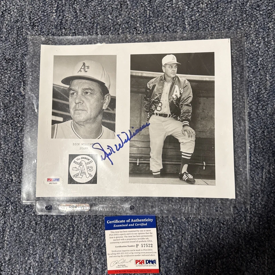 DICK WILLIAMS SIGNED AUTOGRAPHED 8x10 PHOTO HOF 2008 OAKLAND A'S PSA DNA COA - Image 1 of 1