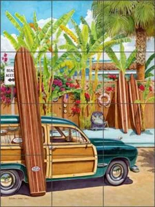 Piastrella da spiaggia murale Evelyn Jenkins Drew arte tropicale backsplash ceramica RW-EJD009 - Foto 1 di 2