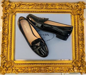 Prada mocassini Loafer Paint Black Number 36 like New Full Set - Picture 1 of 19