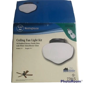 Westinghouse Ceiling Fan Light KIT Schoolhouse Glass Shade Oil Rubbed Bronze - Picture 1 of 2