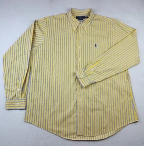 Ralph Lauren Shirt Mens XXL Yellow Custom Fit Button Down Striped Long Sleeve - Picture 1 of 12