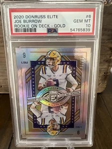 2020 Joe Burrow Panini Donruss Elite Rookie On Deck GOLD 10/10 RC PSA 10🔥 - Bild 1 von 4