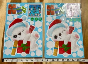 2er Set Pkgs Weihnachten Fensterklammern entzückender Bär Pinguin Rentier Weihnachtsdeko - Bild 1 von 5