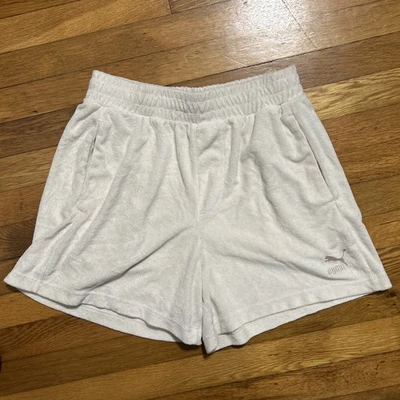 Pantalones cortos de toalla clásicos medianos para mujer Puma 622484-65 bolsillos con cordón Foto 1 de 4
