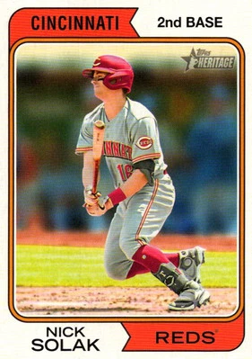 2023 Topps Heritage Red Border Nick Solak Cincinnati Reds #396 - Image 1 of 2