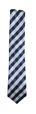 Donald J Trump Signature Collection Blue and White Classic Diagonal Plaid Tie - Image 1 of 4
