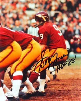 Foto autografiada de 8x10 de Sonny Jurgensen de la corte con patio - JSA *Negro Foto 1 de 2