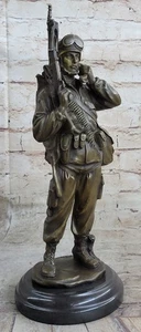 Bronze Statue Unknown Soldier WW2 Staten Island NY War Memorial Military Veteran - Picture 1 of 10