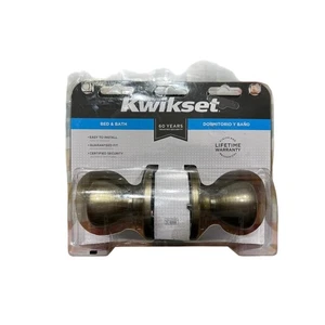 Kwikset Tylo Antique Brass Interior Bed/Bath Privacy Door Knob - Picture 1 of 4