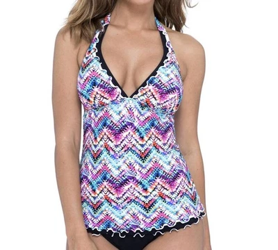 Profile By Gottex Fantasia Halter Tankini Top Size 8 - Image 1 of 3