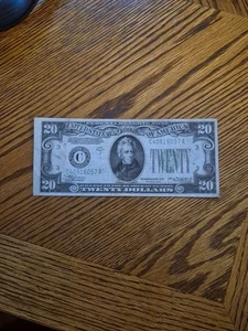 1934 Misaligned 20$ Dollar Federal Reserve Note - Picture 1 of 4