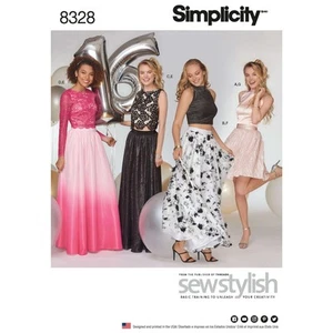 Simplicity SEWING PATTERN 8328 Misses Special Occasion Skirt & Top 4-12 - Picture 1 of 8