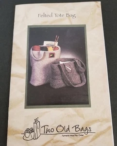 Felted Tote Bag Knitting Instructions by Two Old Bags ~ Instructions Two Sizes - Picture 1 of 2