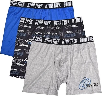 Paquete de 3 calzoncillos boxer cómodos Star Trek para hombre - talla mediana Foto 1 de 3