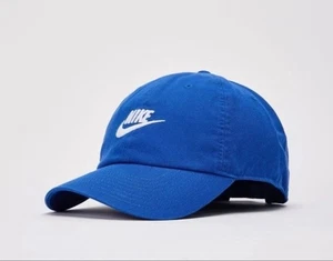 New Adult Unisex Small Medium Nike Embroidered Swoosh Hat Blue Club Cap Adj S/M - Picture 1 of 5
