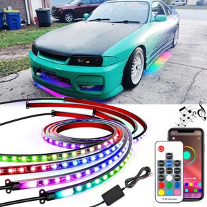 Tira de luces LED de neón RGB multicolores 6 un. APP para Nissan GT-R 2009-24 - Imagen 1 de 11