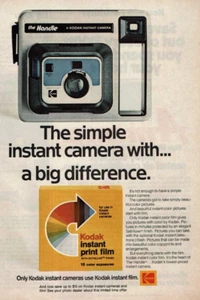 1977 Vintage Print Ad the Handle The simple instant camera with...a big / film - Picture 1 of 2
