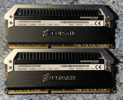 🆗CL9 DDR3-2133MHz 16GB =2x 8GB Corsair Dominator Platinum Memory =2400 C10 RAM - Image 1 of 4