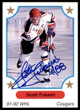 1991-92 7th Inning Sketch WHL Scott Fukami Auto Victoria Cougars #69 NO COA