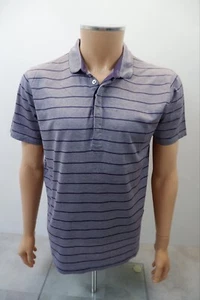 Hugo Boss Mens Collared Polo Top Size XL Short Sleeve Striped Purple - Picture 1 of 9