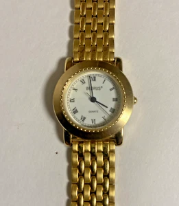Vintage BENRUS Damen Armbanduhr B369 goldfarbenes Gliederband - funktioniert nicht - Bild 1 von 5