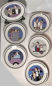 6 Philippe Deshoulières Porzellan Lourioux France Cocktail Teller Art Deco EUC - Bild 1 von 9