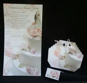 SET, 12 Einladungen de Boda (spanische Hochzeitseinladungen), Bombonieras, Matrimonio - Bild 1 von 8