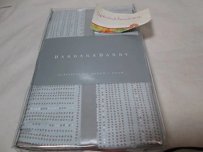  Barbara Barry GLASSBLOCK Queen Sham 20"x30" ~ Gris Mercurio NUEVO Foto 1 de 4