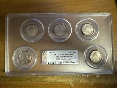 2017-S 25C Set PCGS GEM SPECIMENT enhanced UNC Set 225th Anniversary- #CL2 - Image 1 of 2