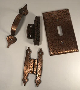 Americk Copper 3.5” Hinge, light Wall plate, Door Latch, 5” Drawer Pull - Picture 1 of 5