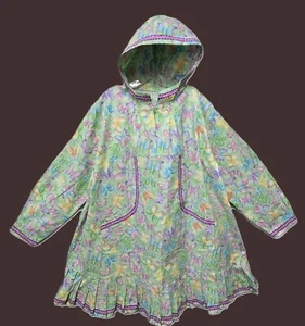 Alaska Native Eskimo Kuspuk Light Green Butterfly Pattern ¼ Zip sz XXL-XXXL - Picture 1 of 7