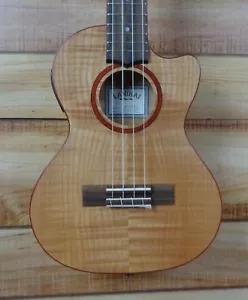 New Lanikai FMCETT Flame Maple Thin Tenor Acoustic Electric Ukulele w/Gigbag - Picture 1 of 10