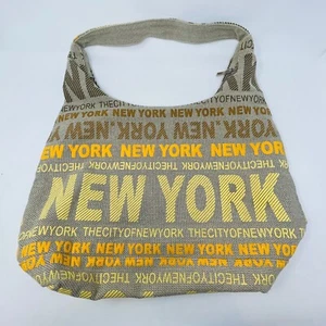 Robin Ruth New York Womens Hobo Tote Bag Shoulder Bag Yellow Beige Cotton - Picture 1 of 17