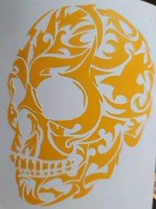 Tribal Skull Vinyl sticker / Decal Car WIndow, Laptop, Mug etc. 4" x 4.5" - Picture 1 of 3