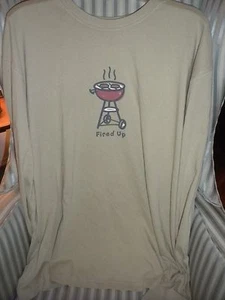 NWT! LIFE IS GOOD MEN CRUSHER TEE...GOOD OLD CHARCOAL GRILL.."ALL FIRED UP" (M) - Picture 1 of 1